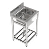 Catering Sink Stainless Steel Commercial Kitchen Wash Sinks w/Shelf/Backsplash