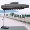 Garden Parasol Banana Cantilever Umbrella Crank Sun Shade Patio Outdoor W/ Base