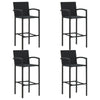 5 Piece Garden Bar Set Black K7F2