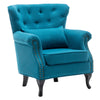 Chesterfield Velvet High Back Armchair Tufted Nailhead Retro Wingback Chair Sofa