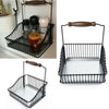 Metal Wire Kitchen Countertop Storage Basket Spice Rack Fruit Vegetable Holder