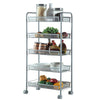 5 Tiers Kitchen Storage Trolley Rolling Cart with Removable Mesh Baskets & Wheel