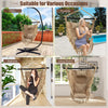 Hammock Macrame Swing Chair Home Garden Hanging Rope Seat with Pillow & Cushions