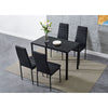 105cm 120cm Glass Dining Table and 4 /6 Padded Chairs Set Home Kitchen Furniture