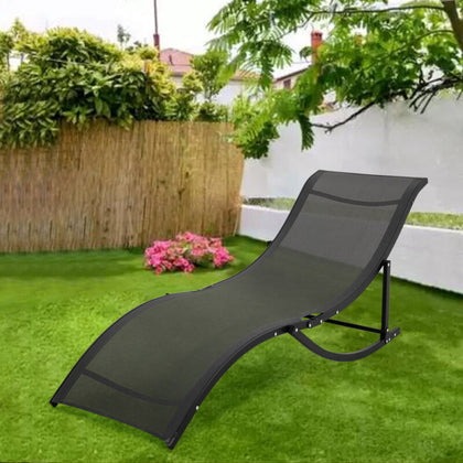 2Pc Rocker Garden Rocking Chair Sun Lounger Outdoor Furniture Relaxing Bed Patio