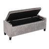 Glitter Grey Storage Ottoman Stool Bench Upholstered Chair Box Chest Side Seat