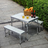 Portable Folding Outdoor Garden Table with Chairs/Benches Camping Picnic Set New