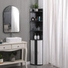 180cm Tall Corner Cabinet with 3-Tier Shelves & 2 Doors Storage Living Room Slim