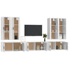 7 Piece TV Cabinet Set High Gloss White Engineered Wood V4U6