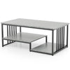 Modern Faux Marble Coffee Table 2-Tier Rectangular Accent Table Chic Cocktail