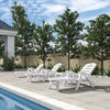 White Plastic Sunlounger Folding Garden Recliner Reclining Deck Chair Waterproof