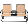 2 Seater Garden Swing Glider Lounge Chair Patio Rocking Armchair W/ Center Table