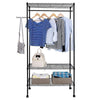3-Tier Clothes Rail Rack Metal Shelf Garment Storage Display Hanging Stand Black