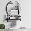 XL Round Wall Mounted Bathroom Mirror Makeup Dressing Mirror Brushed Metal Frame