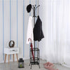 Metal Coat Stand Rack Free Standing Hall Tree Coat Hanger with Umbrella Holder