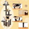 5-Tier Wooden Cat Tower Tall Cat Tower w/ Scratching Sisal Posts and Top Perch