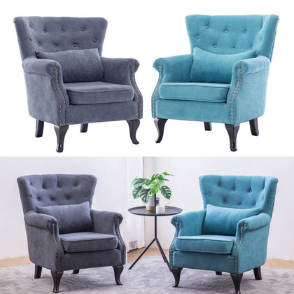 Orthopedic High Wing Back Chesterfield Queen Anne Chair Fireside Sofa Armchairs