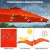 4.6m Double-Sided Parasol with Base Solar LED Lights and Crank Handle Outdoor