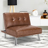 Single Sofa Bed Chair 3-Position Adjustable Reclining PU Leather Lounge Couch