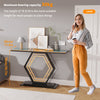 Large Marble Console Table Hallway Long Table Pentagon Frame Side Station Table