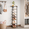 7 Tier Shoe Rack Vertical Tall Storage Shelf Unit Cabinet Organizer Rustic Brown