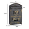 Vintage Wall Mounted Mail Letter Box Lockable Steel Post Mailbox Large Postbox