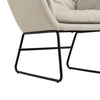 Vintage Fabric Upholstered Chair Tufted Back Home Leisure Armchair Metal Legs