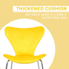 Dining Chairs Set of 6 Velvet Padded Seat Chrome Legs Kitchen Home Office Yellow