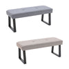 Bedroom Dining Room Bench 4ft Linen Padded Stool Hallway Window Seat Steel Legs