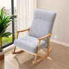 Solid Wood Frame Rocking Chairs Shell Back Rocker Sofa Cashmere Cushion Armchair