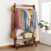 3-in-1 Clothes Hanging Rail Rack Rolling Garment Rack Laundry Bedroom Bathroom