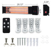 2/3KW Outdoor Electric Patio Heater Garden Wall Mounted Warmer Infrared & Remote