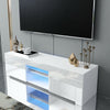 Large Modern TV Unit Cabinet Stand Wood High Gloss Doors w/LED Lights Drawers