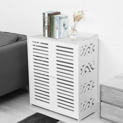 4 Tier Shoe Cabinet Storage Cupboard Footwear Stand Rack Wooden Shelf Display