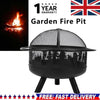 Round Fire Pit Folding Patio Garden Bowl Outdoor Camping Heater Log Burner UK