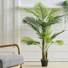 Realistic Faux Palm Tree Topiary Green Potted Home & Office Tropical Plant Decor