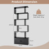 S-Shaped Display Bookshelf 5 Tiers Freestanding Storage Shelf Organiser Home