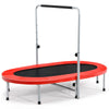 Double Foldable Jumping Fitness Kids Trampoline Rebounder w/ Adjustable Handrail
