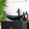 Bathroom Sink Bowl Wash Basin Countertop Cloakroom Tempered Glass Tap Waste Set