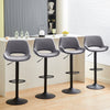 2pcs Faux Suede Seat Back Barstools Metal Base Breakfast Salon Chair Adjustable