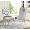 Modern Velvet Dining Chair Nailhead Back Ring Pull Trim Deep Button Tufted Chair