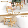 Bamboo Shower Bench Foot Stool Set Bathroom Organizer Seat Stool Shower Bench