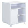 Printer Stand With Wheels Wooden File Cabinet Cart Storage Shelves Home Office