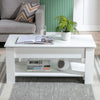Lift Top Wooden Coffee Table With Storage White Lift up Desk Drawer Living Room