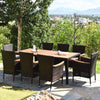 9 PCS Patio Rattan Furniture Dining Set Stackable Garden Wicker Conversation Set