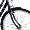 Unisex 26" Commuter Bike 7-Speed Hybrid Cruiser Bicycle With Front Basket Black