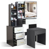 Dressing Table With Mirror Drawers Stool Set Bedroom Makeup Desk Vanity Table