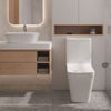 Modern Close Coupled Toilet Bathroom White Ceramic Soft Close Seat WC Pan Home