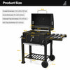 Portable Charcoal Grill BBQ Offset Smoker Combo w/ Wheels & Side Table Camping