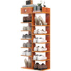 7 Tier Double Row Wooden Shoe Rack Storage Organisers Cabinet Footwear Organizer